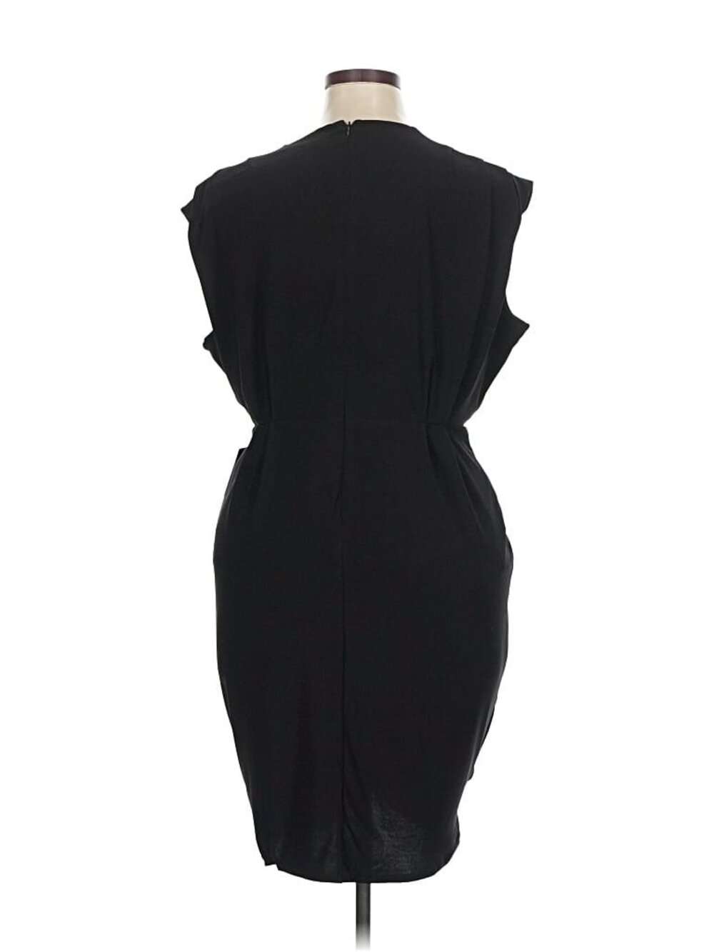 Express V-Neck Faux Wrap Pleated Mini Sheath Dress - Picture 5 of 9